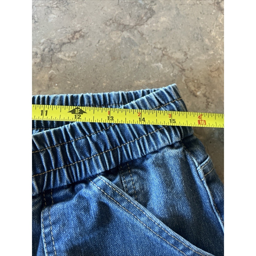 Flamingals Women's Blue Denim Bermuda Shorts Sz 2XL Elastic Waist Drawstring - Picture 3 of 6